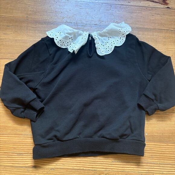 H&M black skeleton lace collar long sleeve sweatshirt SIZE 4T - Picture 4 of 4